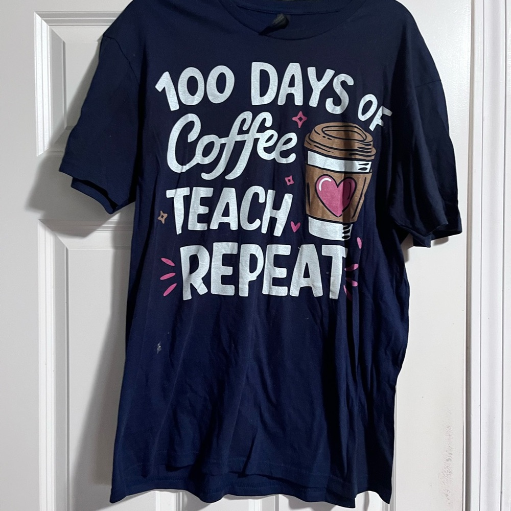Gildan Dark Blue with Coffee Graphic